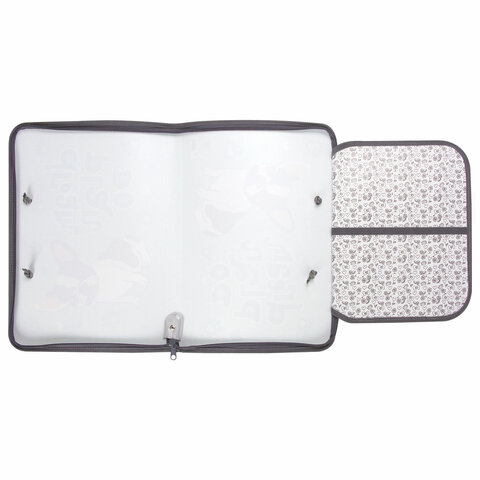 Папка для труда с ручками ПИФАГОР А4, пластик, молния вокруг, органайзер, "Bulldog", 270157