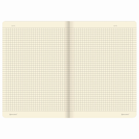 Тетрадь 40 л. в клетку обложка SoftTouch, бежевая бумага 70 г/м2, сшивка, А5 (147х210 мм), РЕКА, BRAUBERG, 403790