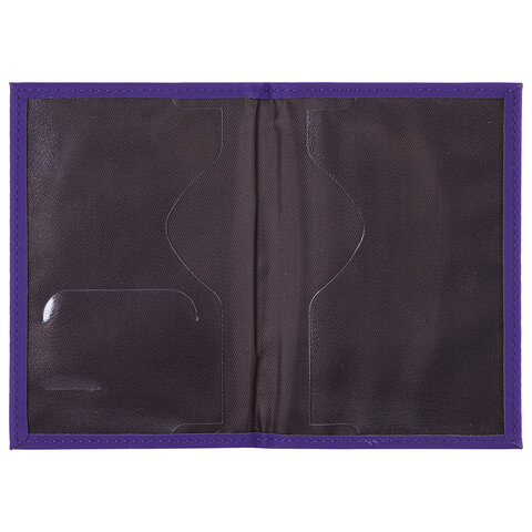 Обложка для паспорта "Passport map", экокожа soft-touch, фиолетовая, STAFF, 238762