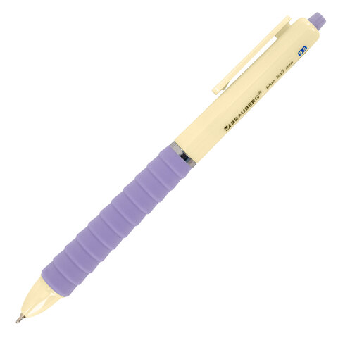 Ручка шариковая автоматическая С УДЛИНЕННЫМ ГРИПОМ BRAUBERG "MAXI LONG RT", СИНЯЯ, игольчатый узел 0,5 мм, линия письма 0,35 мм, 144457