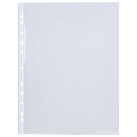 Папки-файлы перфорированные А4 BRAUBERG "PREMIUM", комплект 100 шт., гладкие, "Яблоко", 35 мкм, 221710