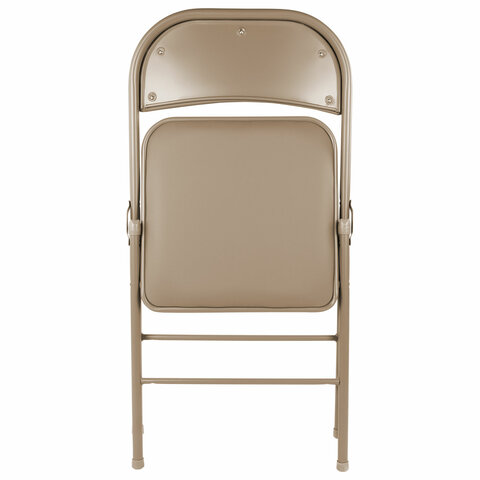 Стул складной BRABIX "Golf Plus CF-003 Комфорт", бежевый каркас, кожзам бежевый, 531567