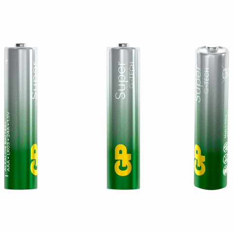 Батарейки КОМПЛЕКТ 4 шт., GP Super G-Tech, AAA (LR03, 24А), алкалиновые, мизинчиковые, блистер, 24A-2