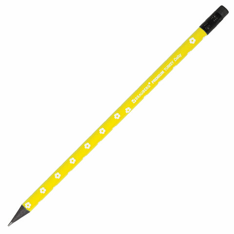 Карандаш чернографитный BRAUBERG "PREMIUM TURKEY", 1 шт., "Daisy", НВ, ассорти, дисплей, 181567