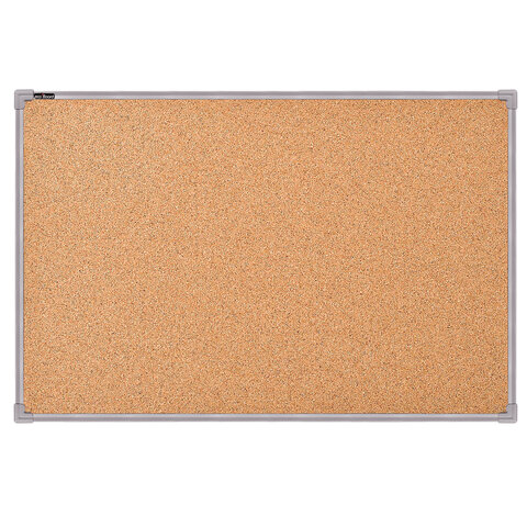 Доска пробковая для объявлений 100х60 см, металлическая рамка, BS, П-60, П*60