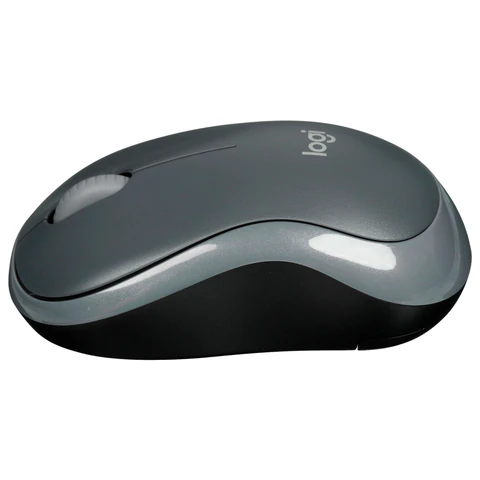 Мышь беспроводная LOGITECH M185, 2 кнопки + 1 колесо-кнопка, оптическая, черно-серая