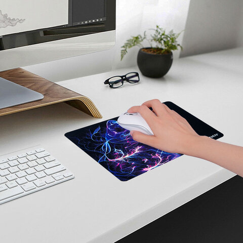 Коврик для мыши SONNEN "NEON CAT" резина + ткань, 250х200х2 мм, 513956