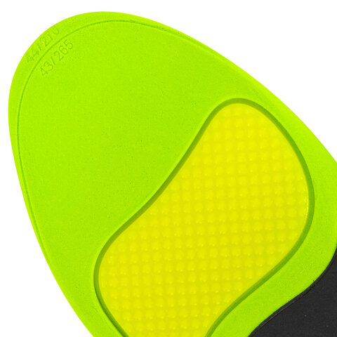 Стельки для кроссовок СПОРТИВНЫЕ КАРКАСНЫЕ, материал PU PRO SPORT, размер RU 42-43 / EU 43-44, с линиями выреза, SHEGRA (ШЕГРА), 700768