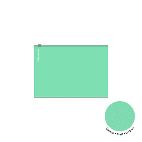 Папка-конверт на молнии ERICH KRAUSE "Matt Pastel Bloom" А5+ (250х180 мм), ассорти, 0,18 мм, 61170