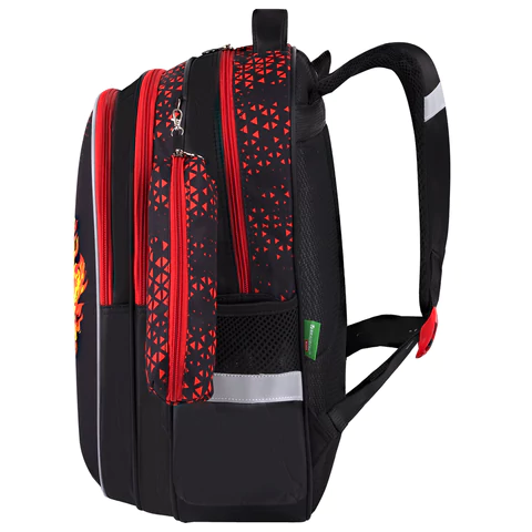 Рюкзак BRAUBERG KIDS MIND с пеналом в комплекте, 2 отделения, "Fiery Road", 40х28х18 см, 273177