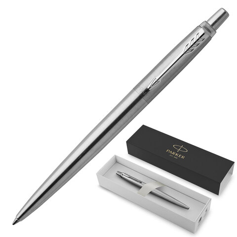 Ручка гелевая PARKER "Jotter Stainless Steel CT", корпус серебристый, детали из нержавеющей стали, черная, 2020671