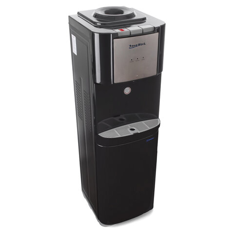 Кулер для воды AQUA WORK QRB-84В, напольный, НАГРЕВ/ОХЛАЖДЕНИЕ КОМПРЕССОР, холодильник, черный, 33353