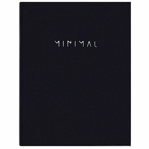 Тетрадь на кольцах А5 175х215 мм, 120 л., твердый картон, клетка, BRAUBERG "Minimal black", 404713