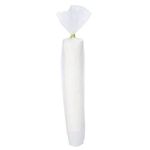 Стакан одноразовый бумажный 100/120 мл, D 62 мм, КОМПЛЕКТ 60 шт., однослойные, белые, холодное/горячее, ФОРМАЦИЯ, HB62-120-0000