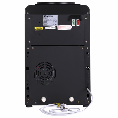 Кулер для воды SONNEN TSE-02WB, настольный, НАГРЕВ/ОХЛАЖДЕНИЕ ЭЛЕКТРОННОЕ, 2 крана, черный, 456174