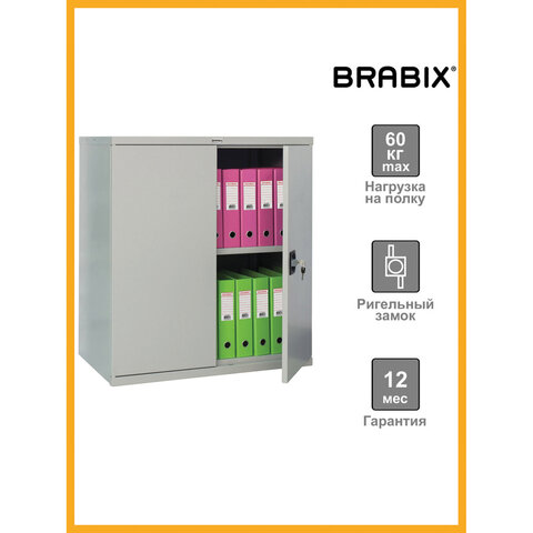 Шкаф металлический (антресоль) BRABIX "MK 08/46", 830х915х460 мм, 24 кг, 1 полка, разборный, 291137, S204BR080102