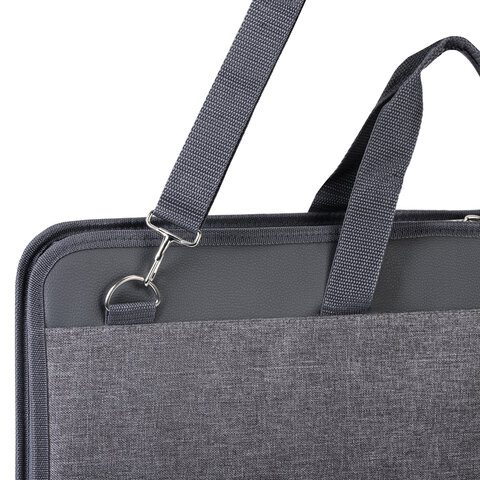 Папка сумка для рисунков и чертежей каркасная А2 (45х65 см), экокожа, BRAUBERG ART CLASSIC, 272990