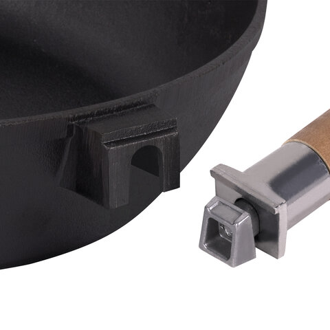 Сковорода сотейник чугунная 28 см со съемной ручкой (подходит для индукции), ГАРДАРИКА, 0328