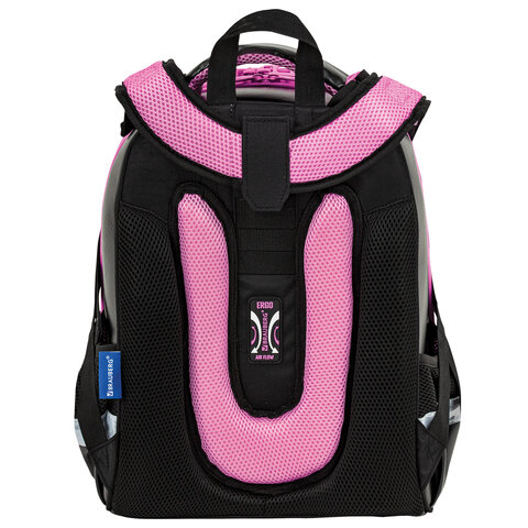 Ранец BRAUBERG SHINY, 2 отделения, с брелком, "Smiling cat", 38х28х14 см, 272040