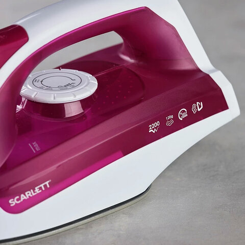 Утюг SCARLETT SC-SI30K25, 2200 Вт, керамическое покрытие, антинакипь, самоочистка, розовый