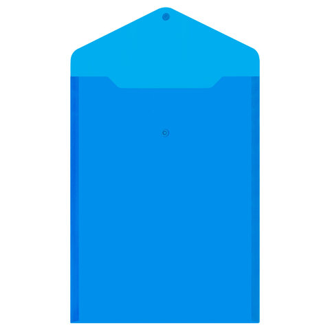 Папка-конверт с кнопкой прозрачная А4 BRAUBERG UNIVERSAL, вертикальная, синяя, 0,15 мм, 273076