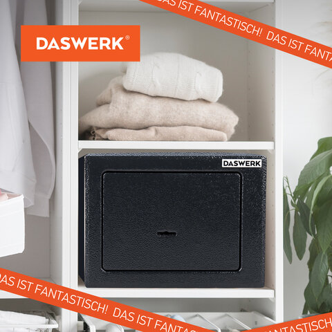 Сейф мебельный DASWERK (ДАСВЕРК) SC-170KL (170х230х170 мм), ключевой замок, графит, 291337