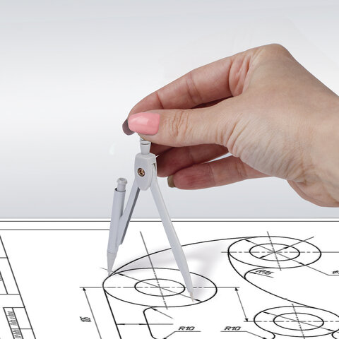 Готовальня STAFF "College" 2 предмета: циркуль 120 мм, запасные грифели, пластиковый пенал, дисплей, ассорти, 210862