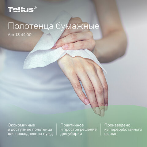 Полотенца бумажные 250 шт., Tellus/TORK (H3) Баланс, КОМПЛЕКТ 20 пачек, 23х20,6 см, V-сложение, 134400