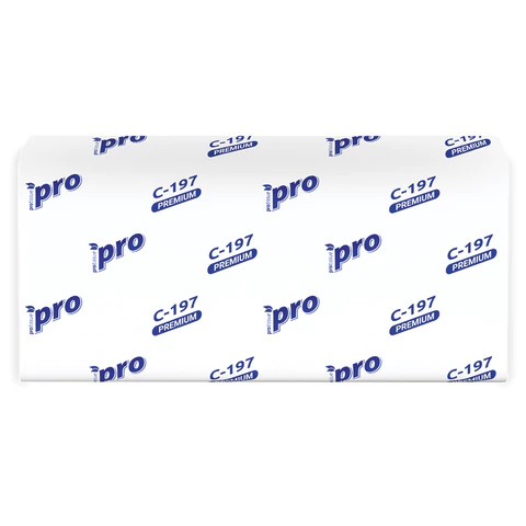 Полотенца бумажные 200 шт., PROtissue (H3) PREMIUM, 2-слойные, белые, КОМПЛЕКТ 20 пачек, 22х21 см, V-сложение, С197