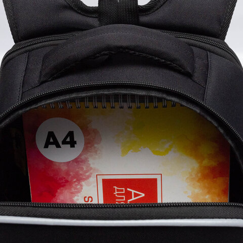 Ранец GRIZZLY анатомическая спинка, с брелоком, для девочек, "STARS", 36х29х18 см, RAf-592-4/3