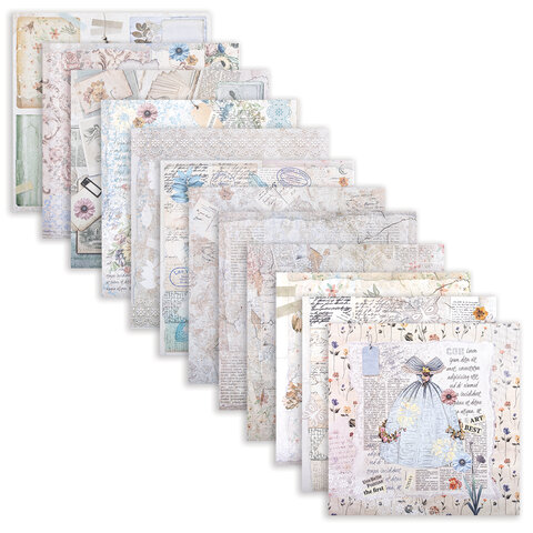 Бумага для скрапбукинга 30х30 см, "В бежевых тонах", двусторонняя, 12 листов, 180 г/м2, ОСТРОВ СОКРОВИЩ, 665437