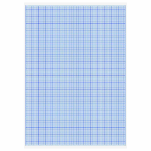 Бумага масштабно-координатная (миллиметровая), планшет, БОЛЬШОЙ ФОРМАТ А3, голубая, 20 листов, ПЛОТНАЯ 80 г/м2, STAFF, 113491