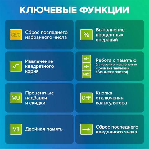 Калькулятор настольный BRAUBERG EXTRA-12-DG (206x155 мм), 12 разрядов, двойное питание, ЗЕЛЕНЫЙ, 250483