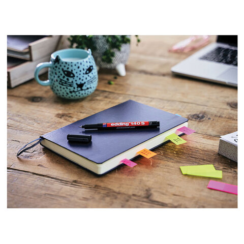 Маркер перманентный для любой гладкой поверхности EDDING 140, ЧЕРНЫЙ, 0,3 мм, металлический наконечник, E-140/1