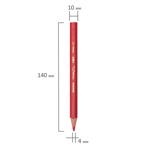 Карандаши цветные утолщенные BIC "Kids Evolution Triangle", 12 цветов, трехгранные, грифель 4 мм, 8297356, 82973511