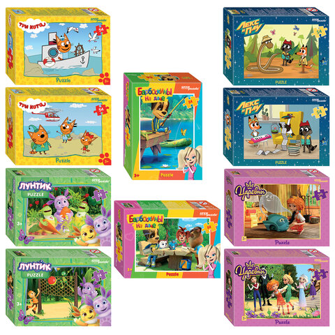 Пазл картонный 54 элемента, ЛИЦЕНЗИОННЫЕ СЮЖЕТЫ, АССОРТИ, 9х6,5,х2,5 см