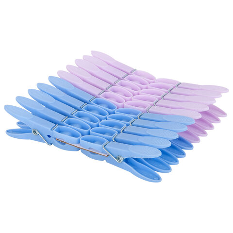 Прищепки бельевые 7,3 см, КОМПЛЕКТ 20 штук, пластик, ассорти, PRIMILA (ПРИМИЛА) CLASSIC, 700515