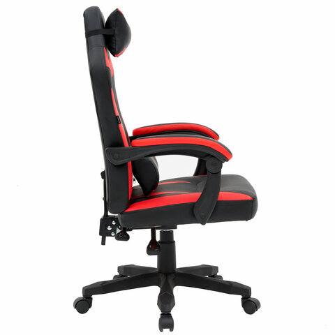 Кресло компьютерное CROMEX (КРОМЕКС) "Start GM-105", две подушки, экокожа, черное/красное, 532957