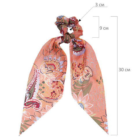 Резинка для волос 30 см, скранч, с хвостиками, АССОРТИ, MONTE VITA (МОНТЕ ВИТА), 457076