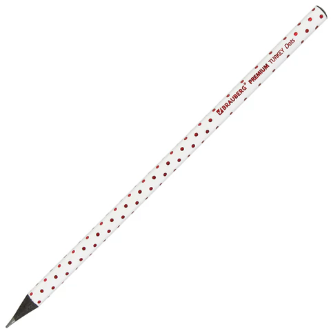 Карандаш чернографитный BRAUBERG "PREMIUM TURKEY", 1 шт., "Dots", НВ, ассорти, дисплей, 181563