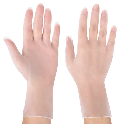 Перчатки виниловые смотровые 50 пар (100 штук), размер 6-7, S (малый), прозрачные, SFM, Германия