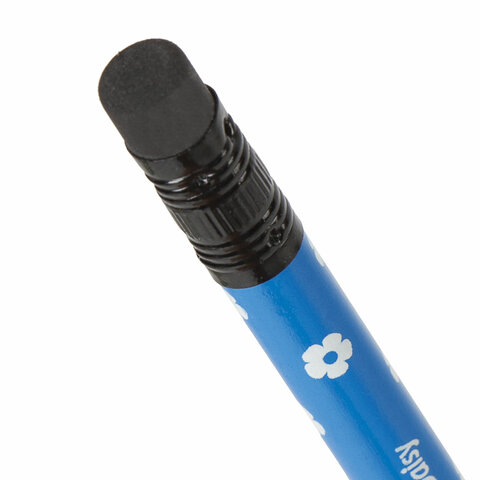 Карандаш чернографитный BRAUBERG "PREMIUM TURKEY", 1 шт., "Daisy", НВ, ассорти, дисплей, 181567