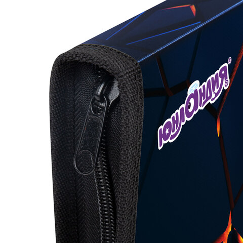 Папка для труда на молнии ЮНЛАНДИЯ А4, 1 отделение, откидная планка, органайзер, "Volcano split", 273394