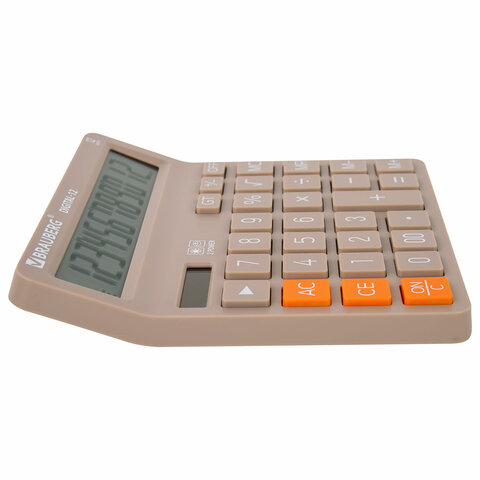 Калькулятор настольный BRAUBERG DIGITAL-12-BG (151х152 мм), 12 разрядов, двойное питание, БЕЖЕВЫЙ, 272970