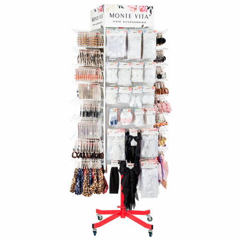 Стойка для размещения товара напольная MONTE VITA (МОНТЕ ВИТА), 211x58x58 см, 150 крючков, 507505