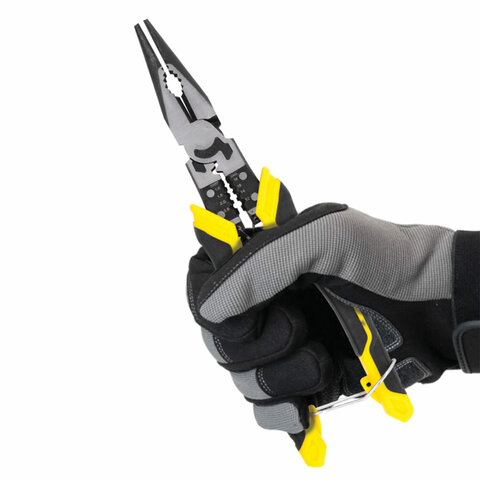 Длинногубцы многофункциональные 12 в 1, 220 мм, CR-V – хромванадиевая сталь, ГРАНДМАСТЕР, LNP-220, 671254