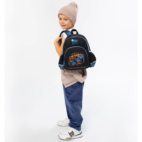 Рюкзак BRAUBERG KIDS PLAY детский, 1 отделение, 3 кармана, Funny wheels, 29х23х12 см, 273149