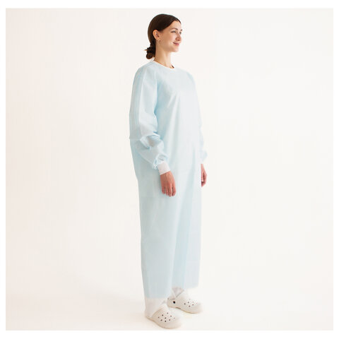 Халат хирургический стерильный 140 см, 52-54 р., манжета, спанбонд 25 г/м2, ГЕКСА, голубой