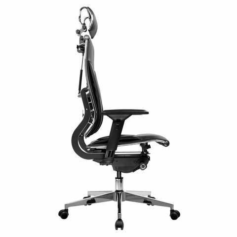 Кресло МЕТТА "Move" B2-10D, 2D-спинка, 3D-подголовник, 4D-подлокотники, экокожа, черное