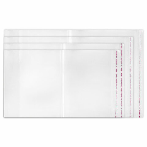 Обложки ПЭ для тетрадей и учебников, НАБОР "22 шт. + 1 шт. в ПОДАРОК", ПЛОТНЫЕ, 100 мкм, универсальные, прозрачные, ЮНЛАНДИЯ, 272704